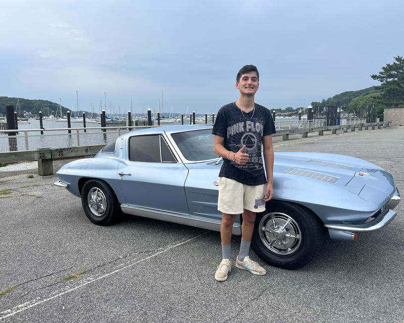 The community is readying to honor the life of Aidan Fischer, pictured here with his 1963 Corvette Stingray. A blood drive on May 20 and fundraising event on June 1 will celebrate Fischer’s life. Photo courtesy Melanie Formosa. 