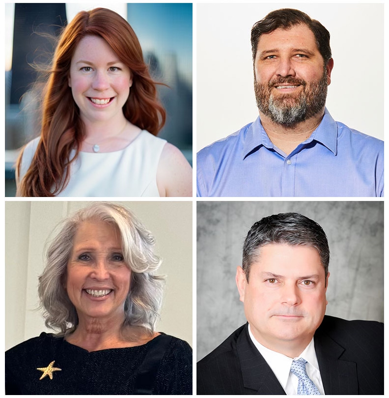 The four candidates for two open trustee seats on the board of education are, clockwise from top left: Victoria Bento, Michael Cleary, Paul Darrigo and incumbent Carol Taylor. 