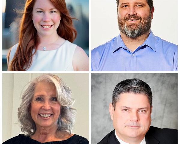 The four candidates for two open trustee seats on the board of education are, clockwise from top left: Victoria Bento, Michael Cleary, Paul Darrigo and incumbent Carol Taylor. 