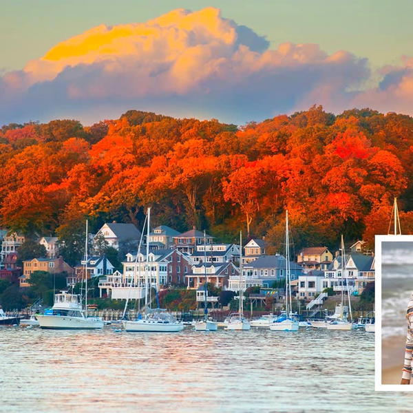 “Fall in Full Bloom,” a photograph of Northport Harbor by landscape photographer Frank D’Agostino (inset), has been made into a puzzle available at retailers across the United States. 