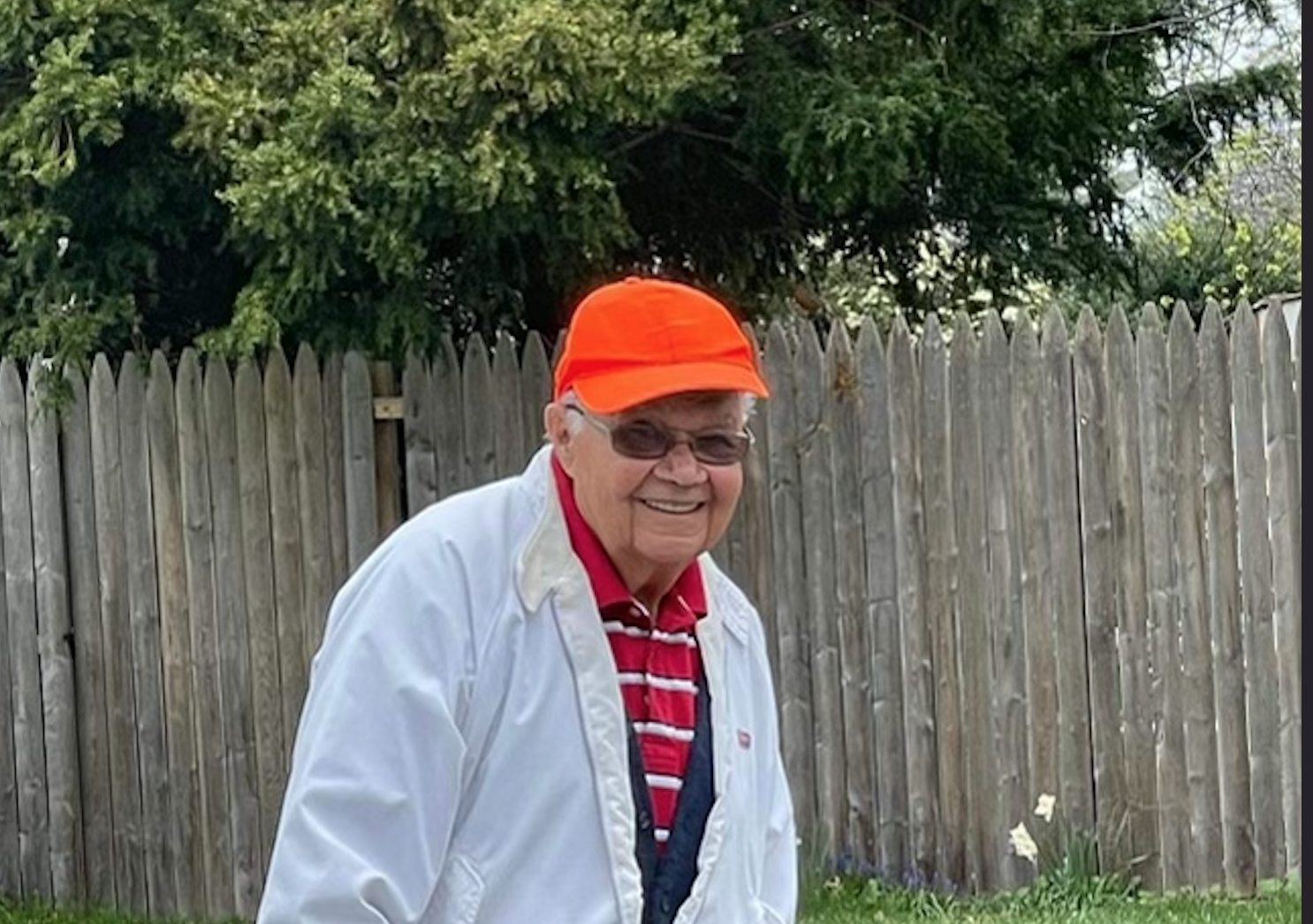 East Northport resident Fred Hughes in his signature orange hat. 4th Avenue was renamed in his honor this past Friday, May 31. Photo courtesy Jessica Greenbaum.