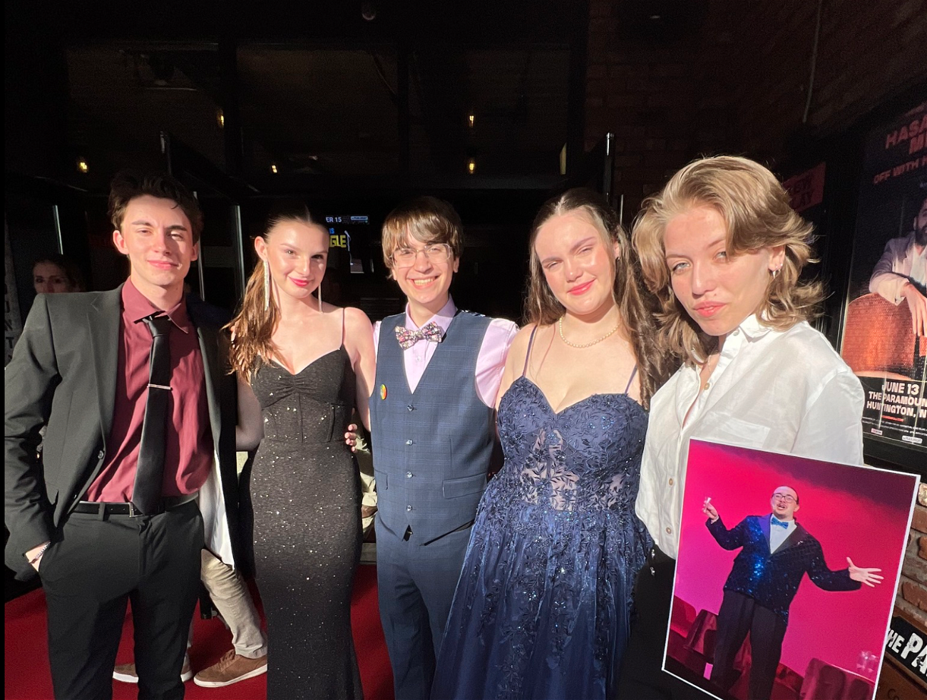 Northport High School students enjoy a night out on the town, complete with red carpet, at the Hunting-Tony Awards. Photo courtesy of the Northport-East Northport UFSD.