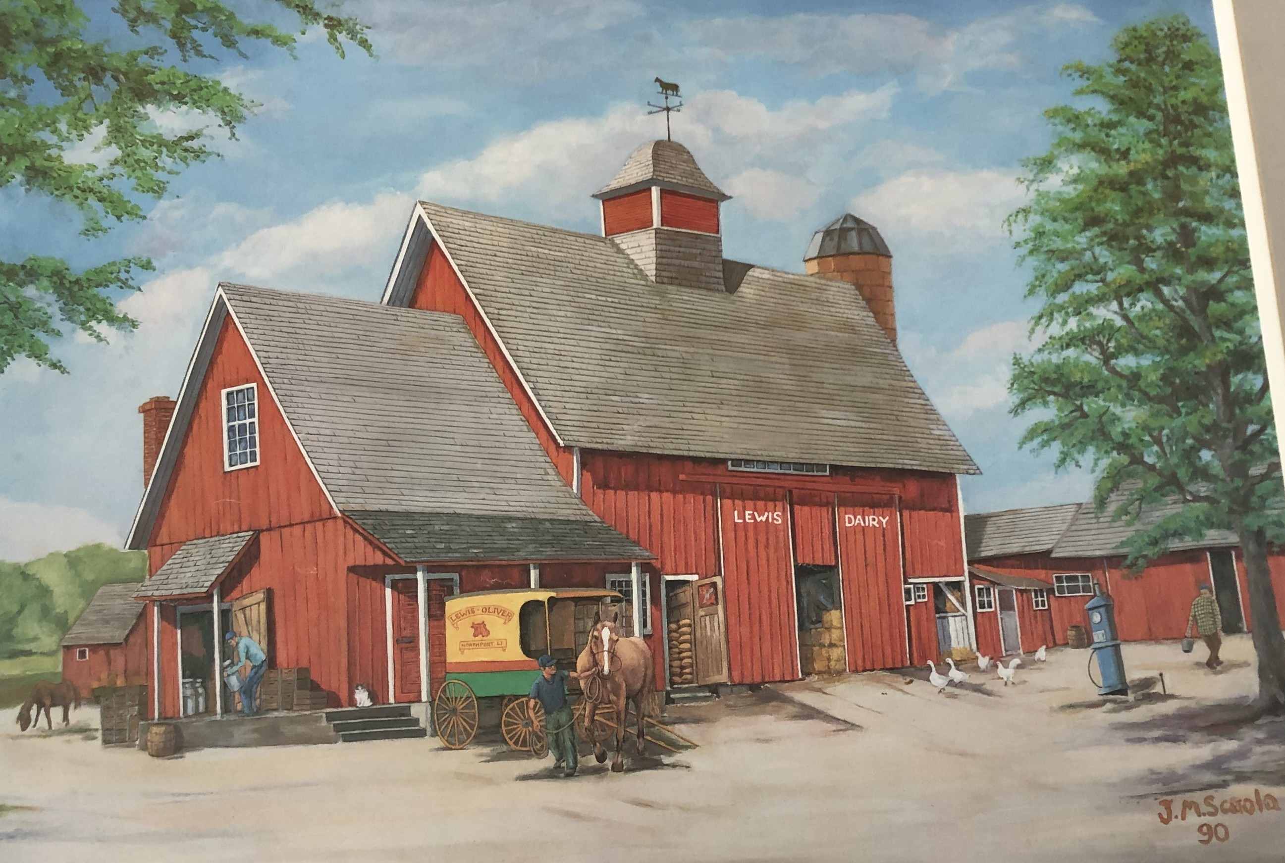 An artist rendering of the historic Lewis Oliver Farm on Burt Avenue in Northport Village. Image courtesy of the Northport Historical Society. 