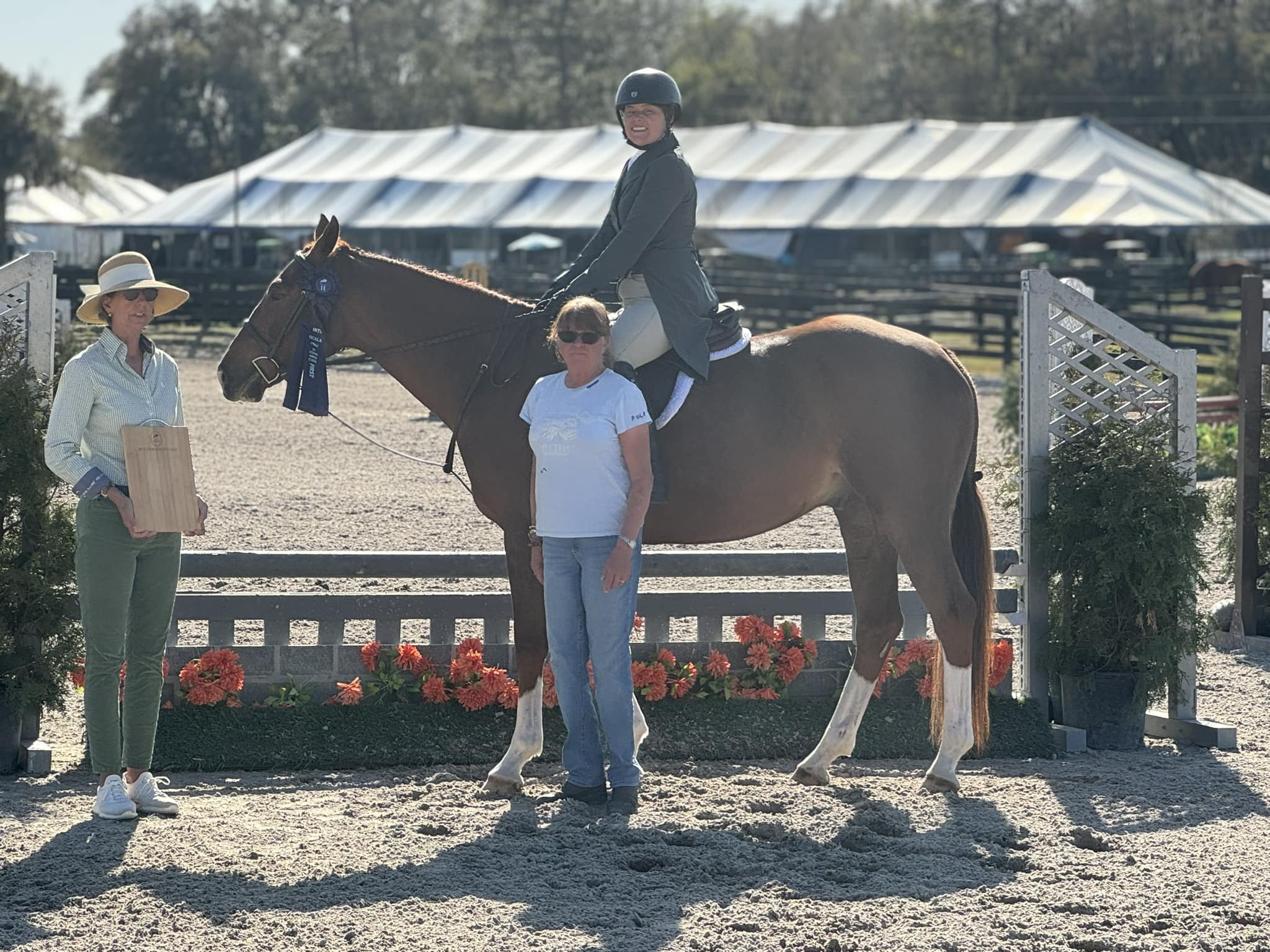 Kaitlyn McCready and her horse Kenworth at a competition last year. Image from February 2024 via Ten Wins LLC Facebook page.