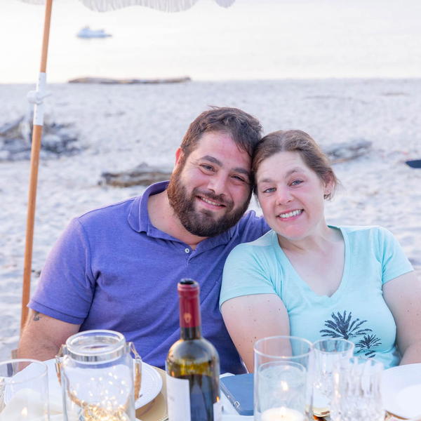 Kaitlyn McCready, owner of Kate’s Hair of the Dog in Northport, with her fiancé Luis Rivera. The couple was killed in a car accident in Florida last month. Image via Facebook. 