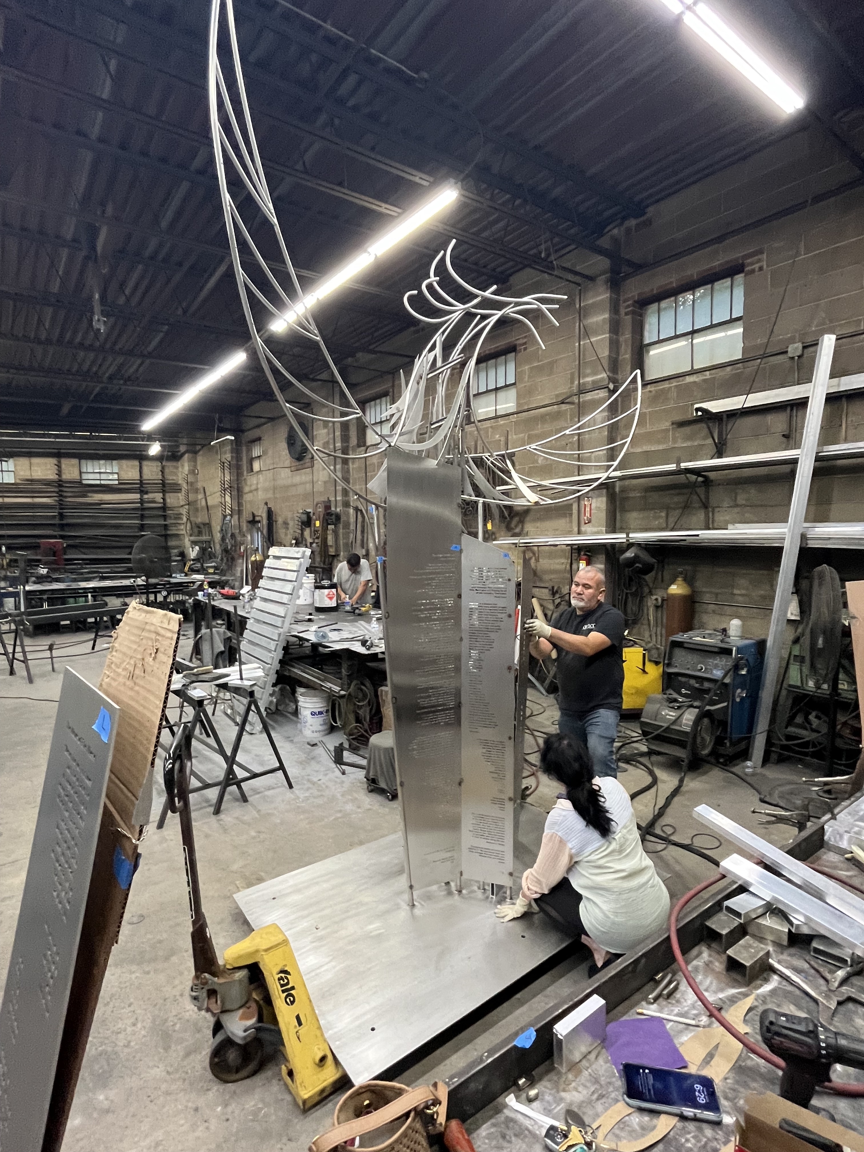 The Hope and Healing sculpture, created by Susan Buroker in collaboration with project engineer Barbara Posillico, Sharon Richmond from the TOH Opioid and Addiction Task Force, Town Councilman Sal Ferro and community members, will be unveiled on September 14 in Heckscher Park. 