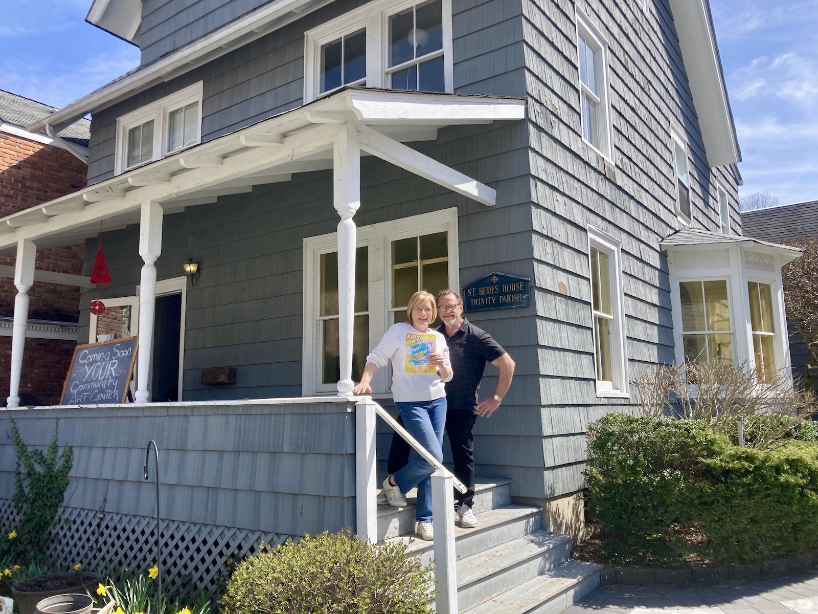 Nancy and Bob Hendrick outside of the Trinity Community Art Center, which opens in May with a community mural opportunity and special children’s art exhibit. The Hendricks are currently accepting submissions for the show from children aged 6 through 12.