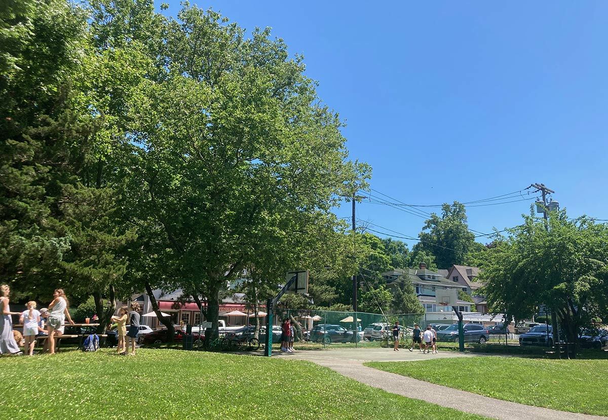 A shot of the current Northport Village basketball court and surrounding grounds from June of this past summer.