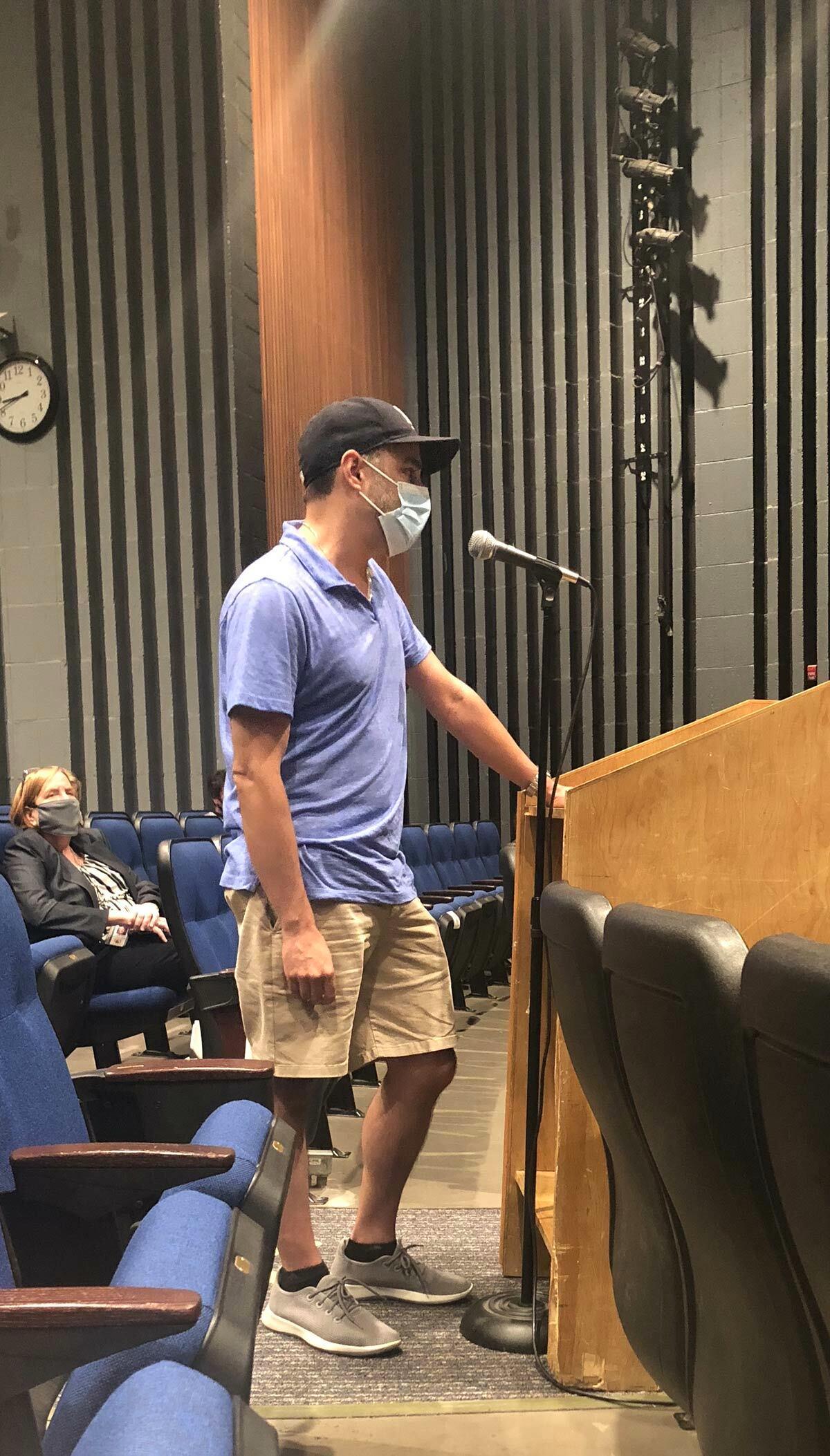 Dr. Justin LaCorte, of Northport, thanked the district board for implementing a universal mask mandate as part of the 2021-22 school reopening plan.
