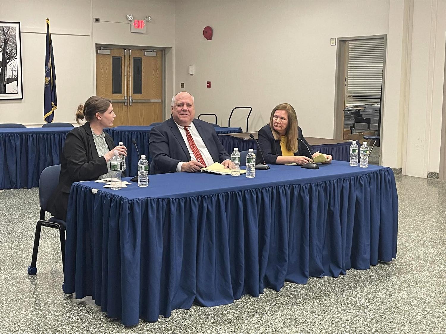 Candidates for the Board of Education are, from left, Amanda Cascio, David Badanes and Donna McNaughton.
