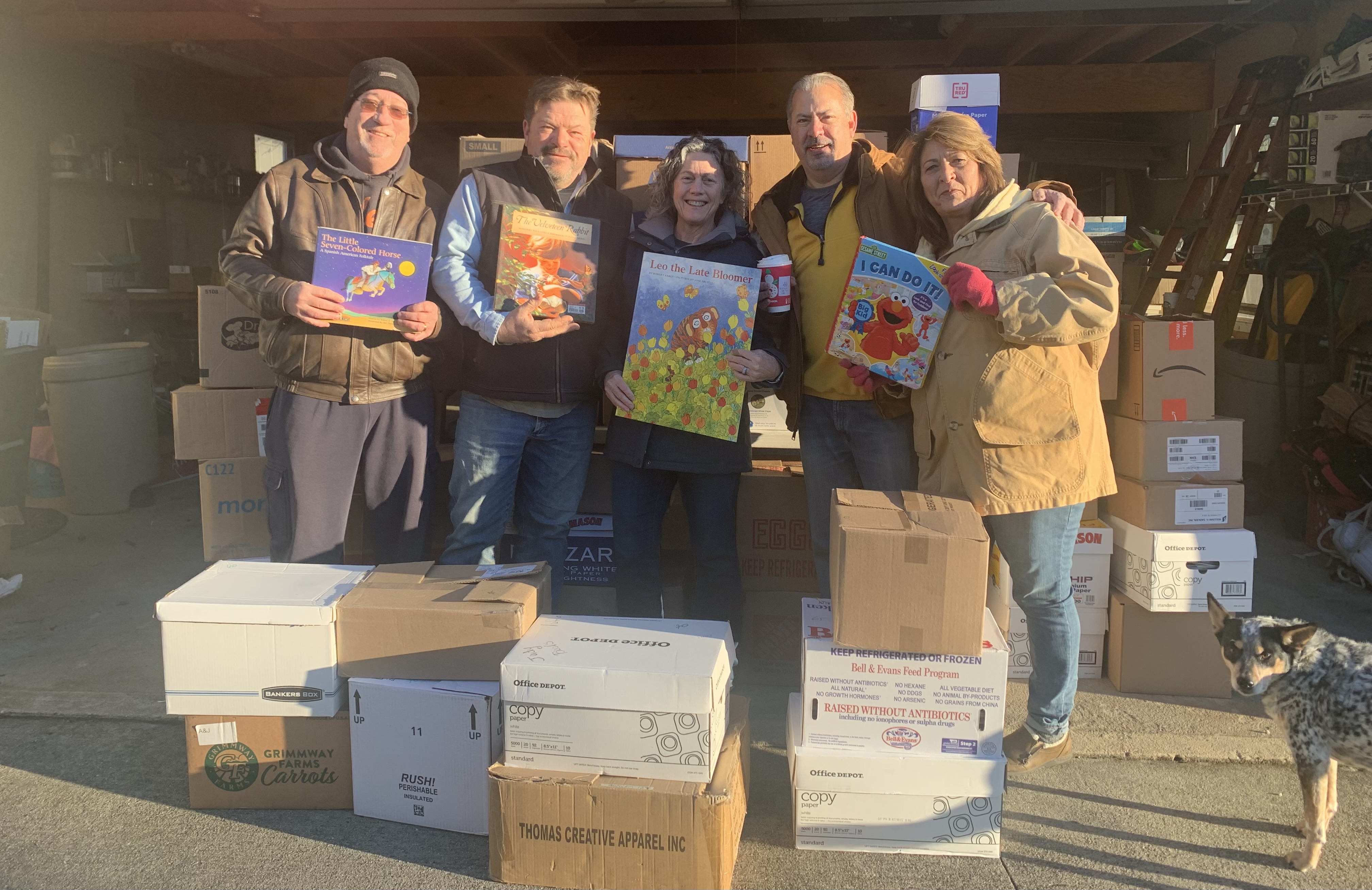 Members of the Northport Rotary Club during last year’s book drive. There are still a couple of weeks left to donate to the cause. 