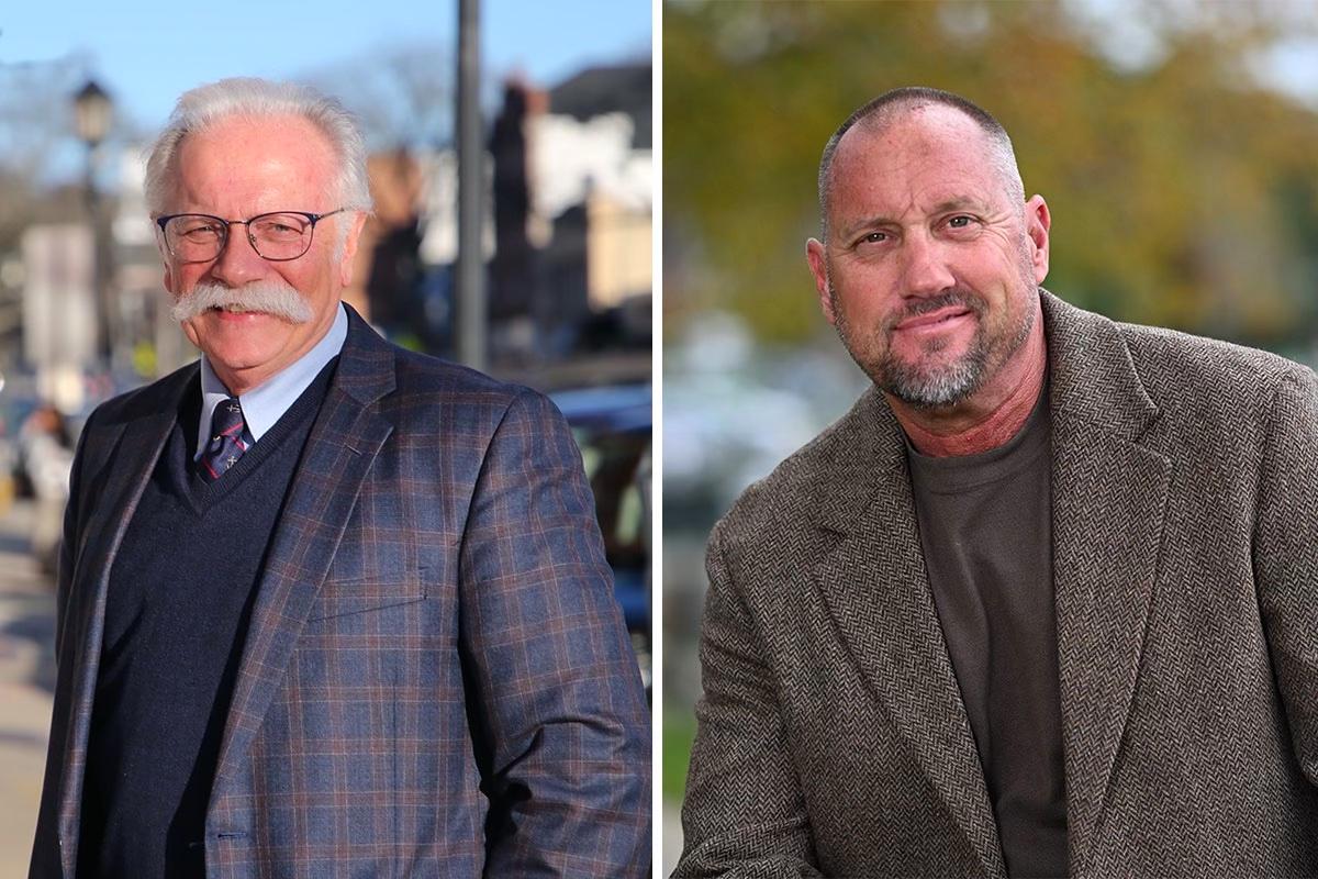Richard Boziwick (left) and incumbent Dave Weber won seats on the Northport Village Board of Trustees today, March 19.