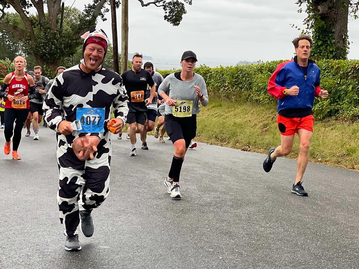 Rob Crafa of Northport on James Street during the Great Cow Harbor 10K.