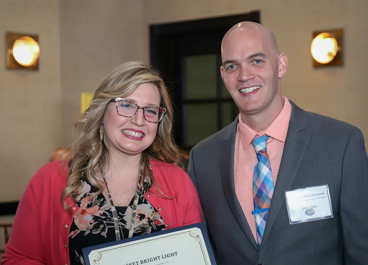 Northport teacher Leia DePalo with ASSET President, Dr. Patrick Kiley-Rendon at the Bright Light reception. Photos courtesy of ASSET.