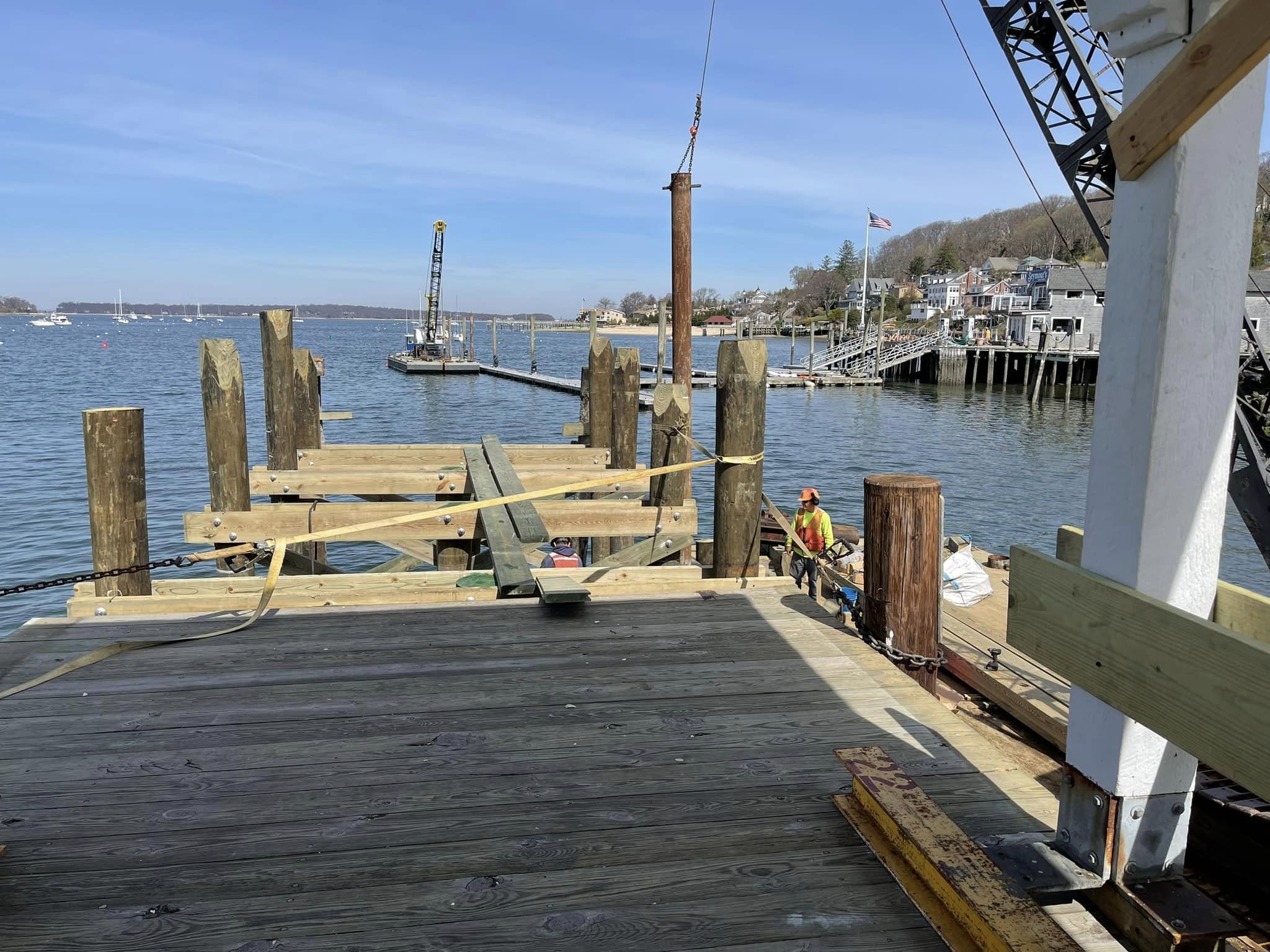 The Northport Village dock repair project is expected to be completed by mid- to late-May, with the first section of work slated for completion next week.