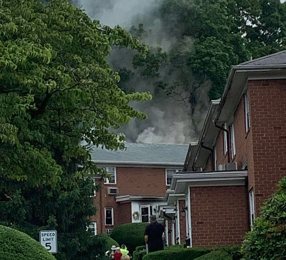 Photo of an apartment fire at the Fairfield community in Northport Village via the Northport Hook &amp; Ladder Co. 1 Facebook page.