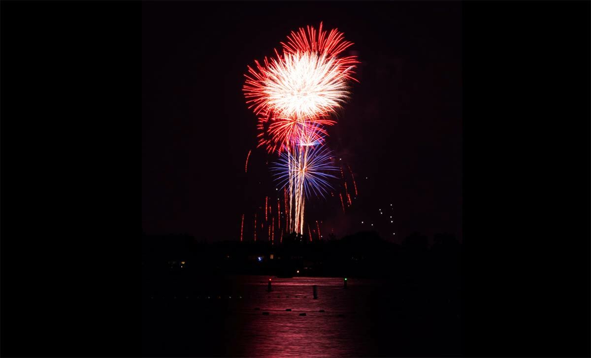 Picture of Asharoken’s July 2021 firework show, via Facebook.