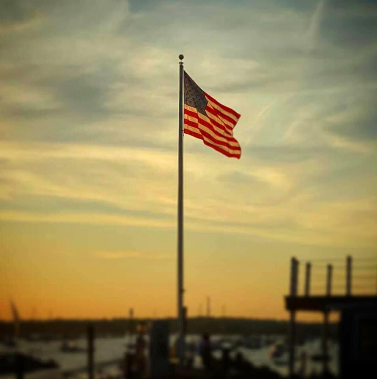 This photo of an American flag over Northport Harbor is called &quot;Stand Up.&quot;
