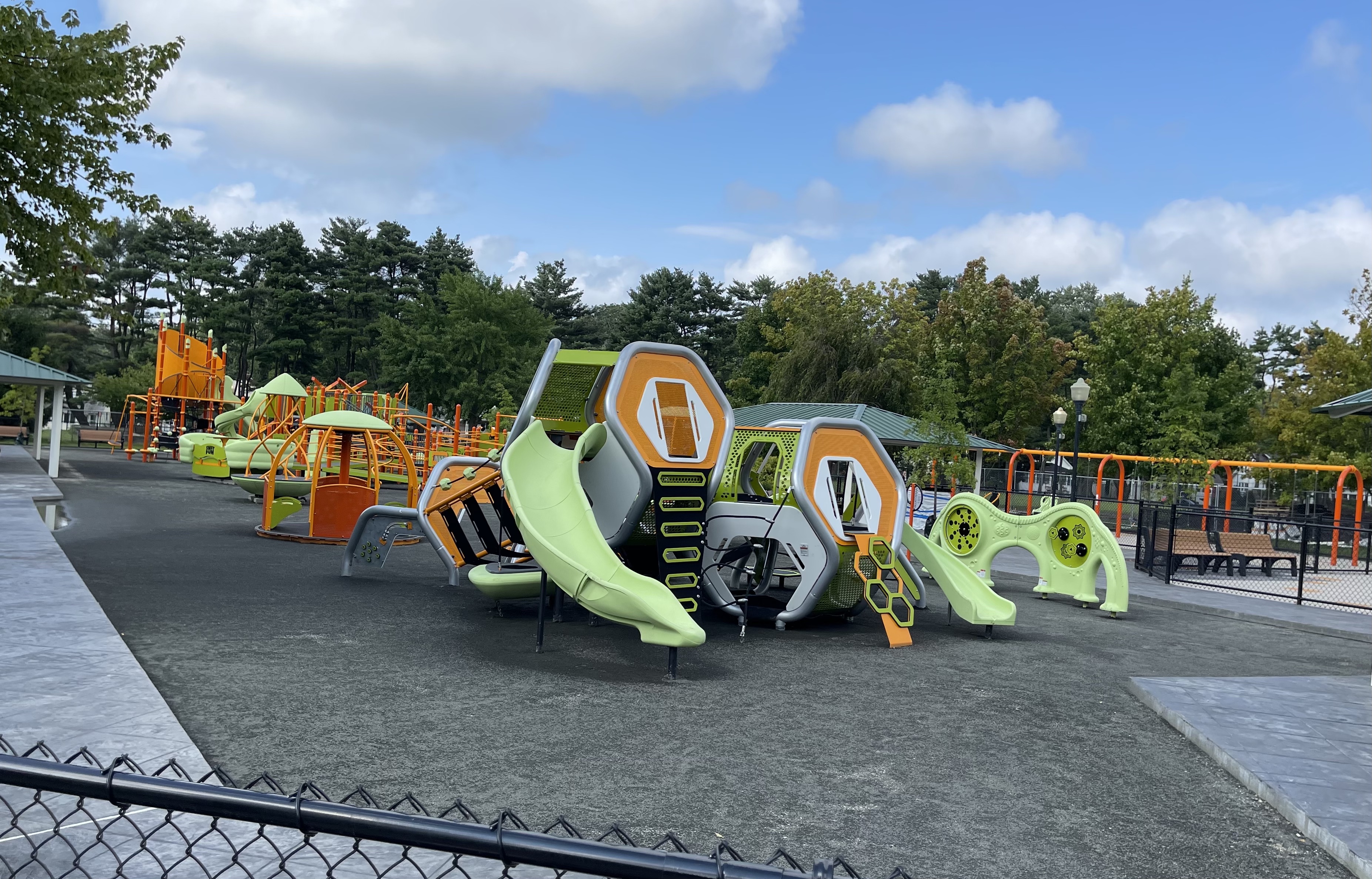 The newly renovated playground in Huntington&#39;s Heckscher Park should be open to the public &quot;soon.&quot; 