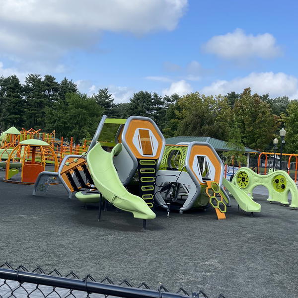 The newly renovated playground in Huntington&#39;s Heckscher Park should be open to the public &quot;soon.&quot; 