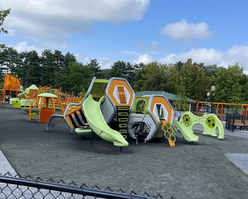 The newly renovated playground in Huntington&#39;s Heckscher Park should be open to the public &quot;soon.&quot; 