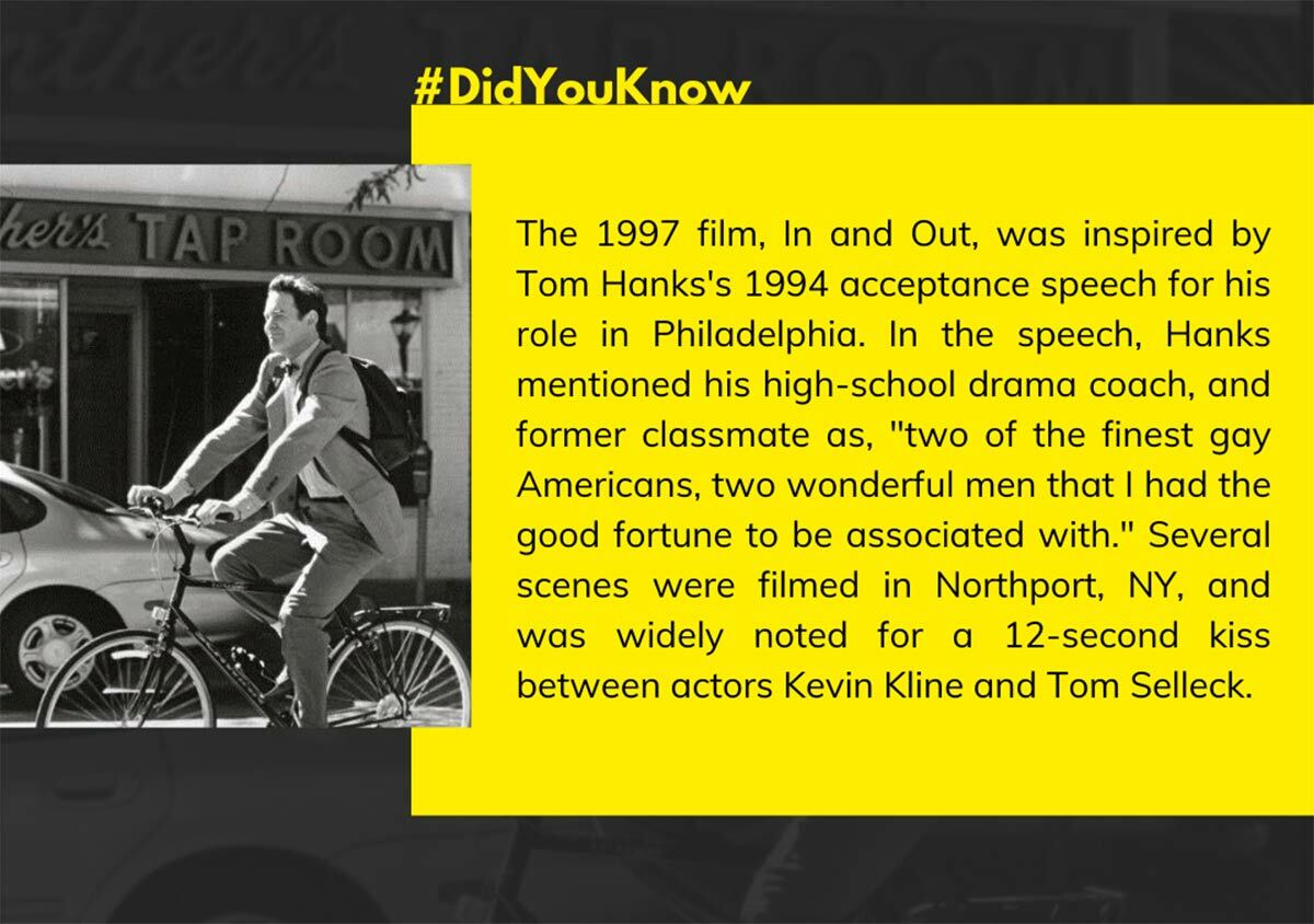 One of many “Did You Know?” facts at the pop-up features the film In & Out, which turned Northport Village into the fictitious town of Greenleaf, Indiana.
