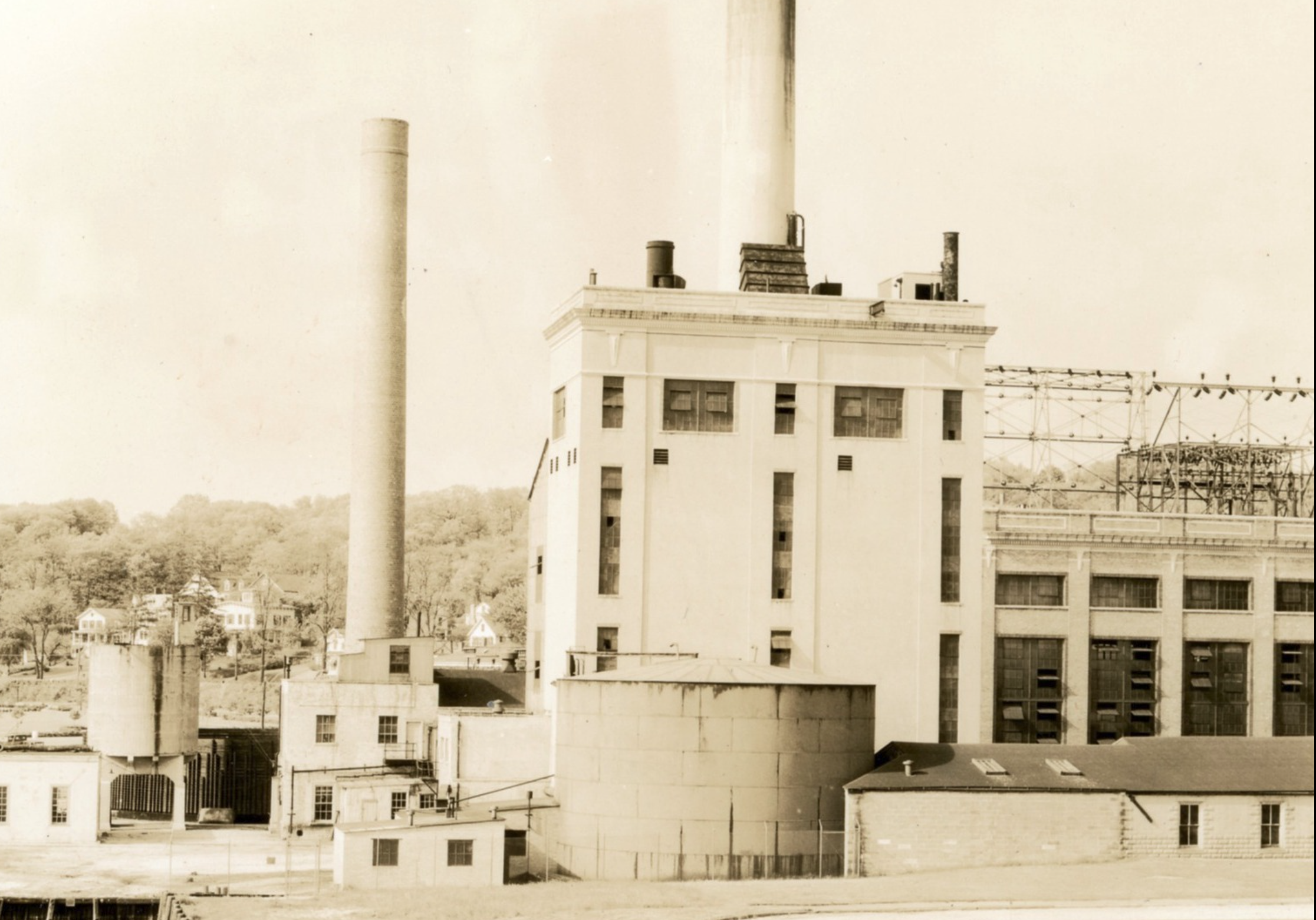 Interest in the old LILCO plant in Northport Village has piqued, as plans to revitalize the decades-old basketball court, built on the same land in the 1970s, have hit yet another obstacle. Photo courtesy of the Northport Historical Society as published on its Facebook page. 