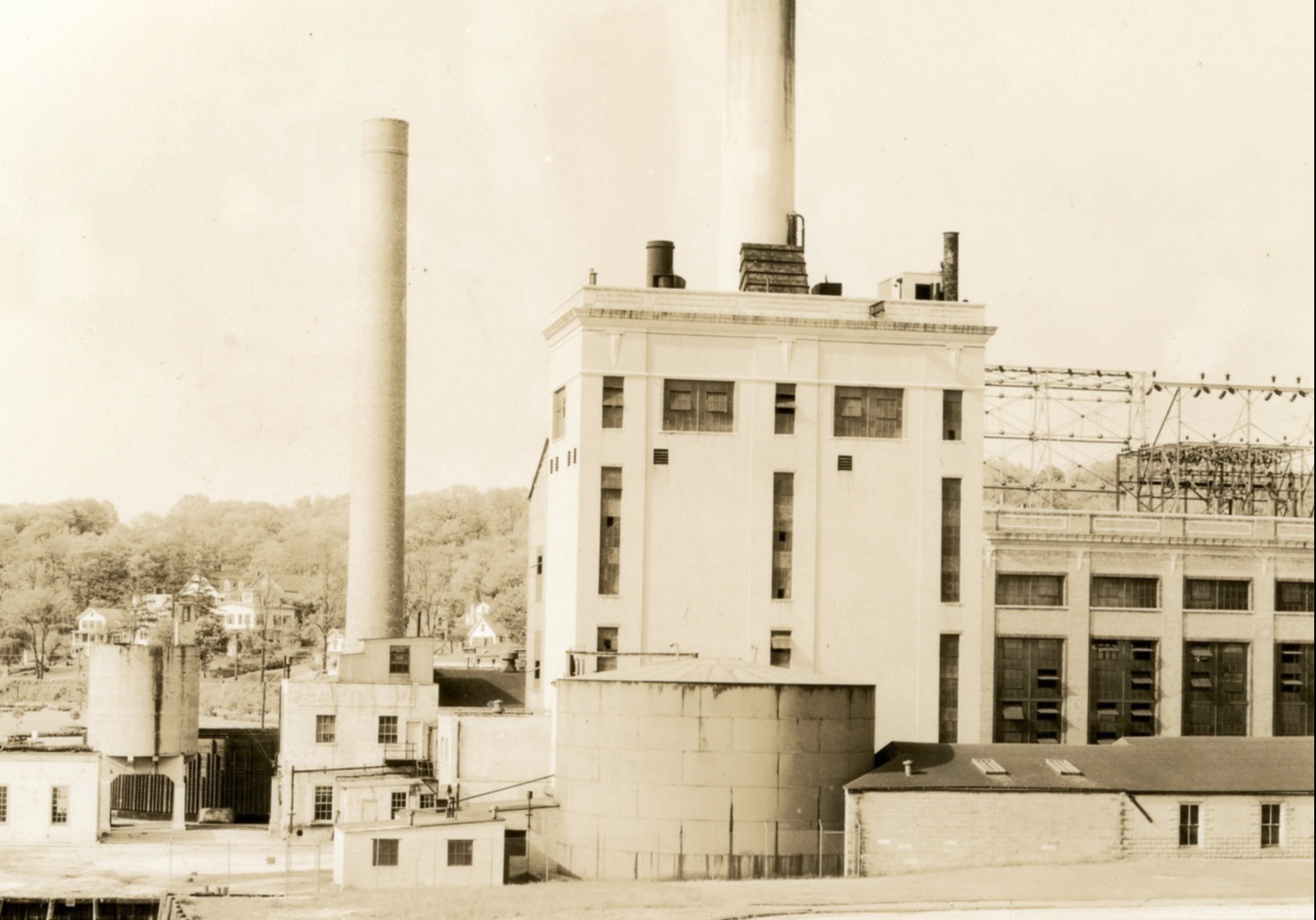 Interest in the old LILCO plant in Northport Village has piqued, as plans to revitalize the decades-old basketball court, built on the same land in the 1970s, have hit yet another obstacle. Photo courtesy of the Northport Historical Society as published on its Facebook page.