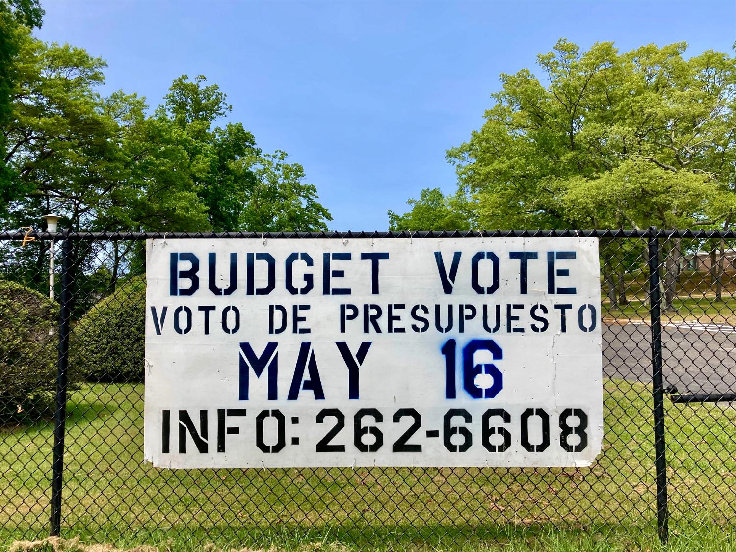 The annual budget vote and election of trustees is Tuesday, May 16, from 6am to 9pm.