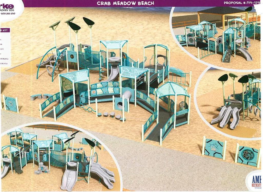 Visual of the plan for a new playground at Crab Meadow Beach provided by the Town of Huntington. 