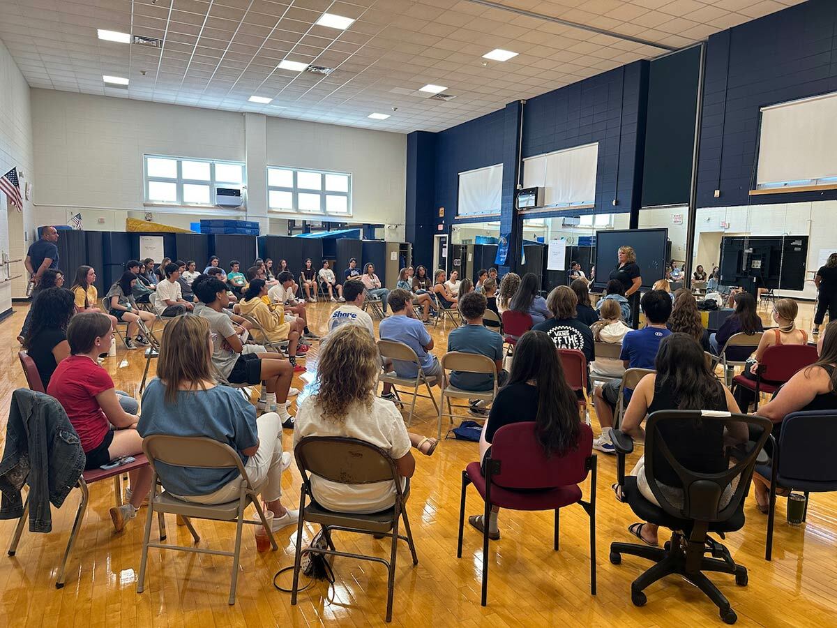 Northport High School students, staff and administrators attend a mentorship training provided by HUGS, Human Understanding &amp; Growth Services, Inc. Photo courtesy Northport-East Northport Union Free School District.