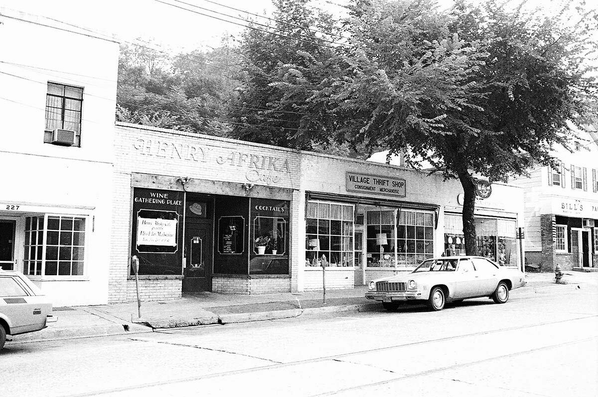 An undated photo of the Henry Afrika Cafe, via the Northport Historical Society.