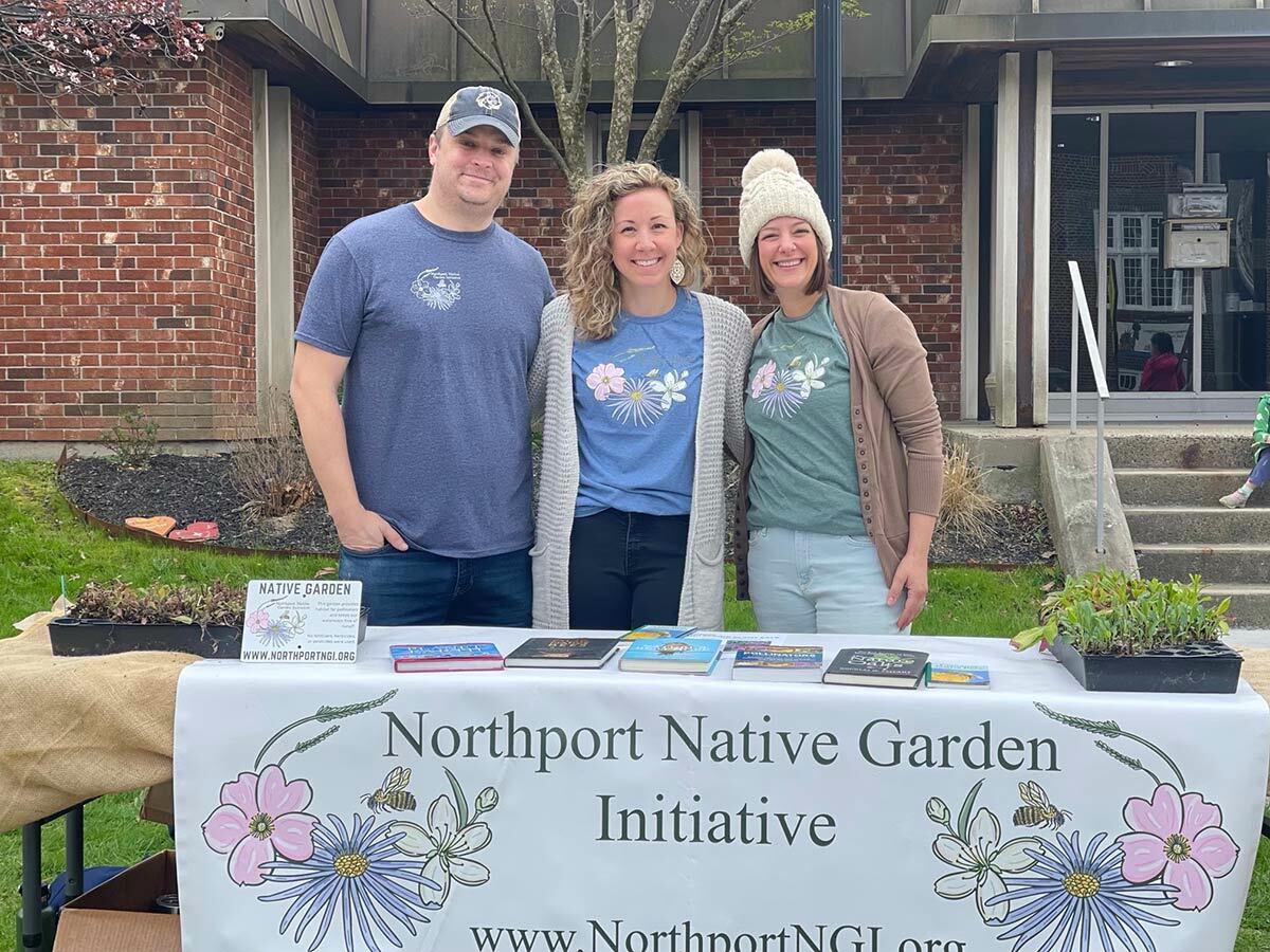 Matt Gorman, Sara Abbass and Nicole Tamaro, founders of the Northport Native Garden Initiative.