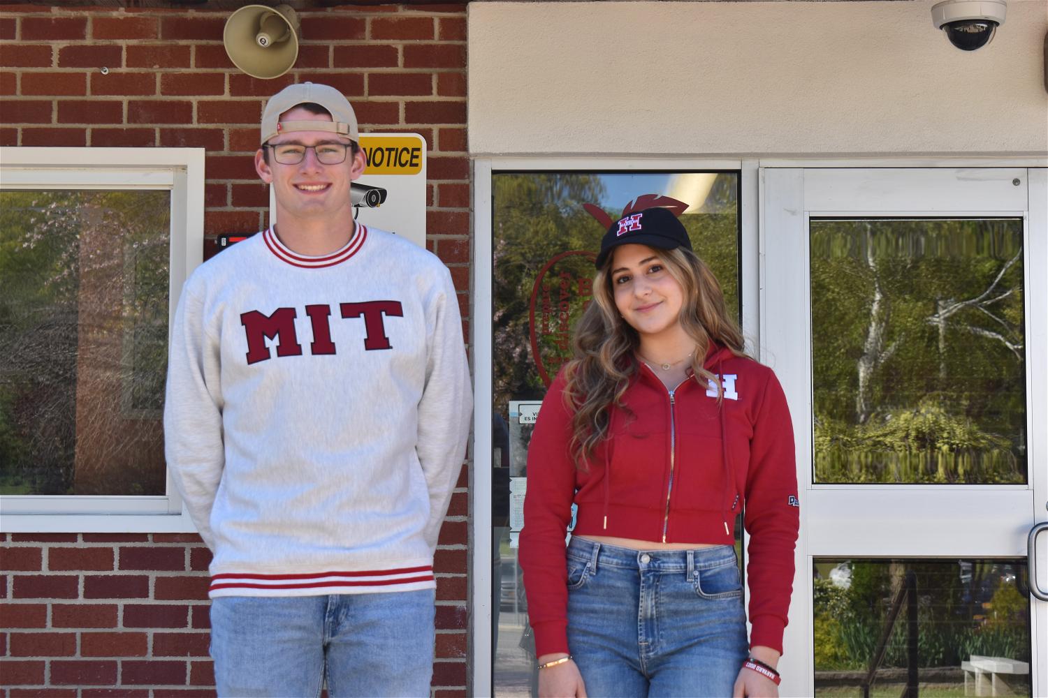 Senior and valedictorian John Dwyer (left) and salutatorian Dessa Kavrakis (right) will address their peers at the Class of 2023 commencement ceremony next month. Photo courtesy of the NENUFSD.