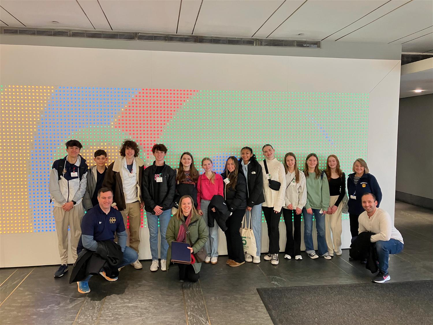 Northport High School students and staff visit Google’s Manhattan headquarters to draw workspace inspiration for the small commons renovation. Photo courtesy of the Northport-East Northport School District.