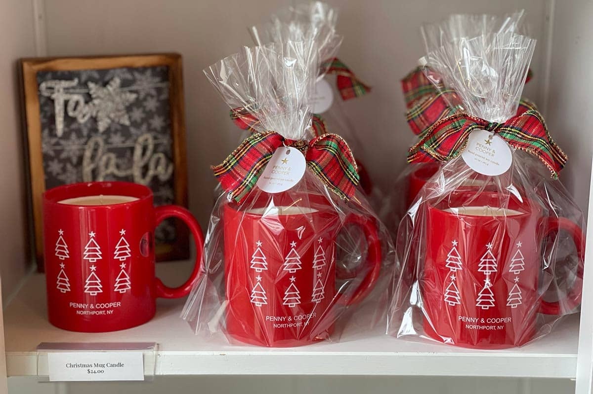 Northport Christmas Mug Candles make for a cozy, thoughtful gift. $24