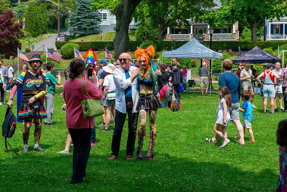 Hundreds of people gathered in Northport Village Park for the first-ever Pridefest, which included over 30 vendors, ten speakers, performances by the Long Island Gay Men’s Chorus and Gilbert &amp; Sullivan Light Opera Company of Long Island, and entertainment by DJ Manny from Keep Dancing Entertainment.