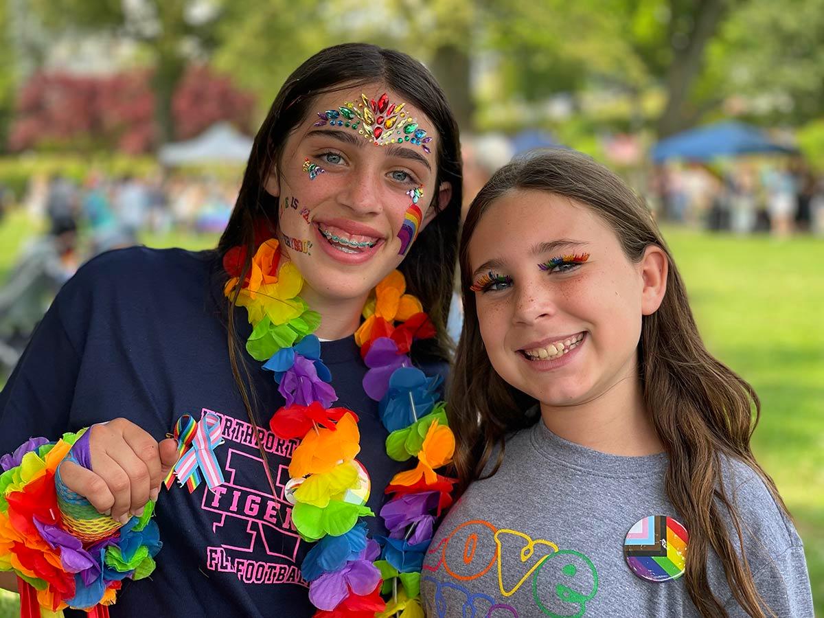 Fifth graders Ella Gribben and Zoe Wood showed their colors as allies to the LGBTQ+ community.