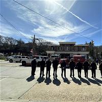 Members of the Northport Fire Department pay tribute to Ray Maloney, who passed away on April 3. Photo via the Northport Fire Department Facebook page.