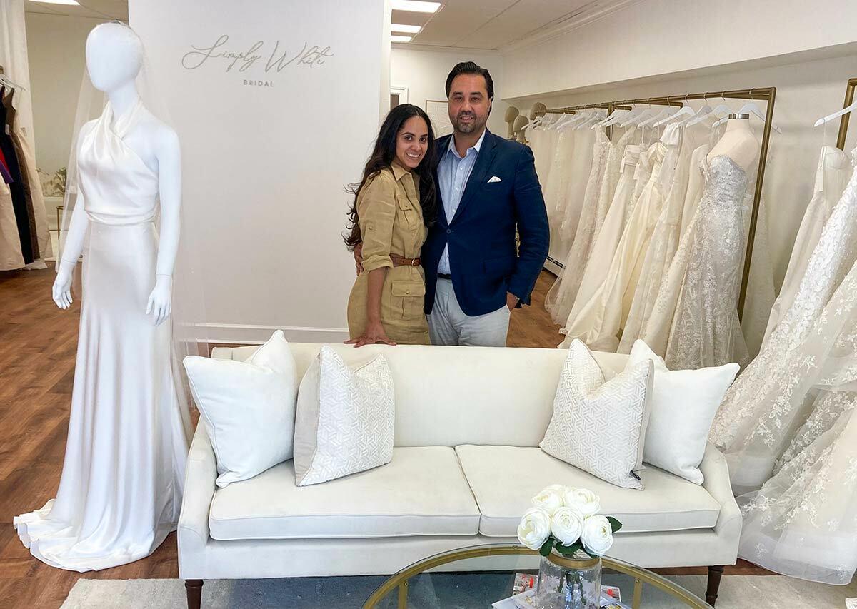 Ellie Bertsch, owner of Simply White Bridal on Larkfield Road, with her husband Thomas.