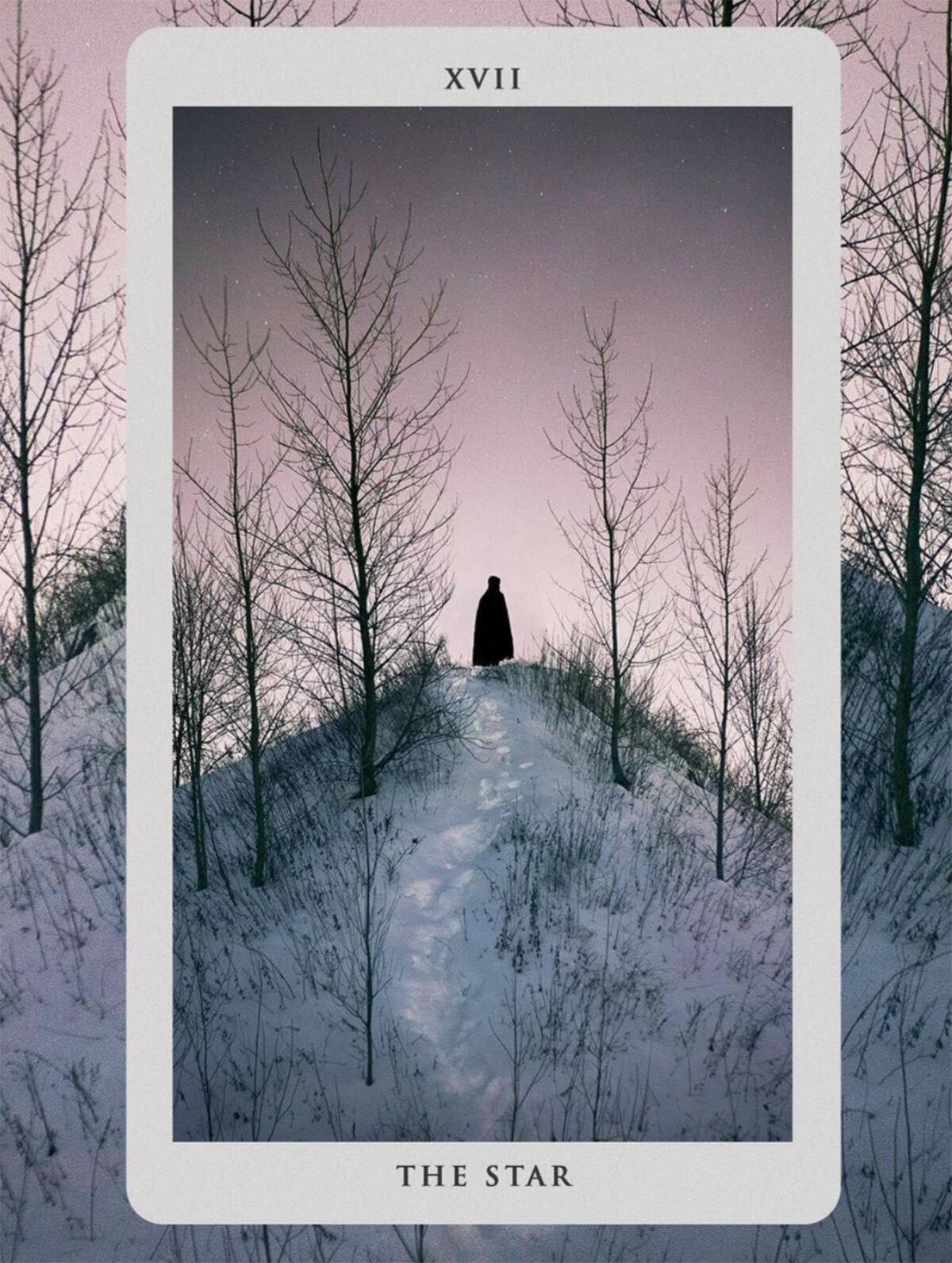The “Somnia Tarot” deck includes 78 images by Nicolas Bruno. “The Star” image via Instagram.