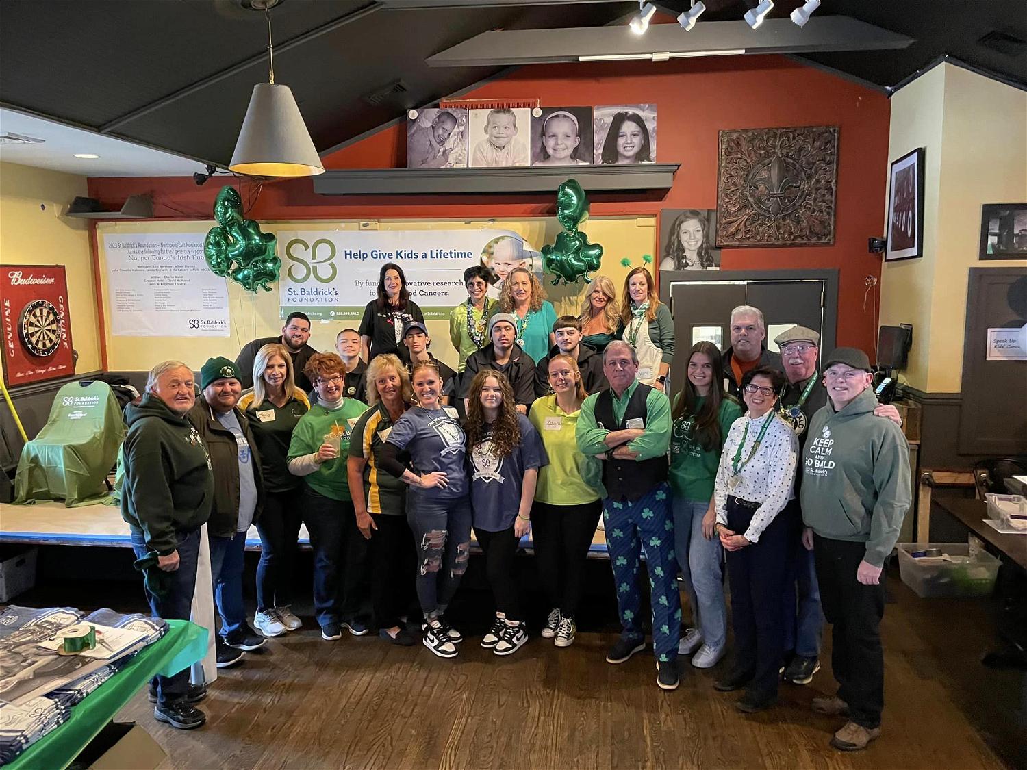 The St. Baldrick&#39;s family of volunteers returns to host the charity&#39;s annual event at Napper Tandy&#39;s Irish Pub in Northport on Saturday, March 9 from 12 to 5pm. Photo courtesy Lynn Kenny.