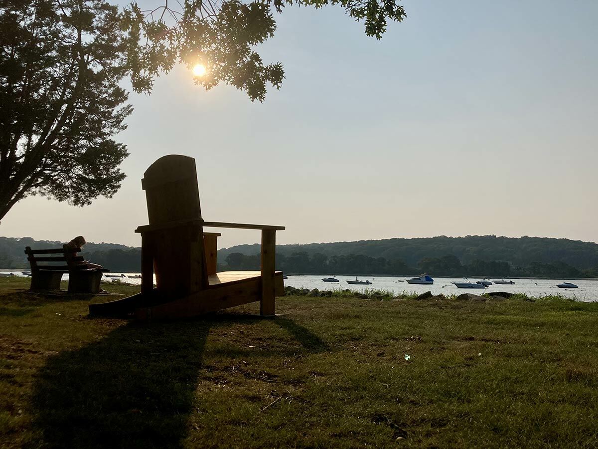 A view of the “big chair” overlooking Northport Harbor.