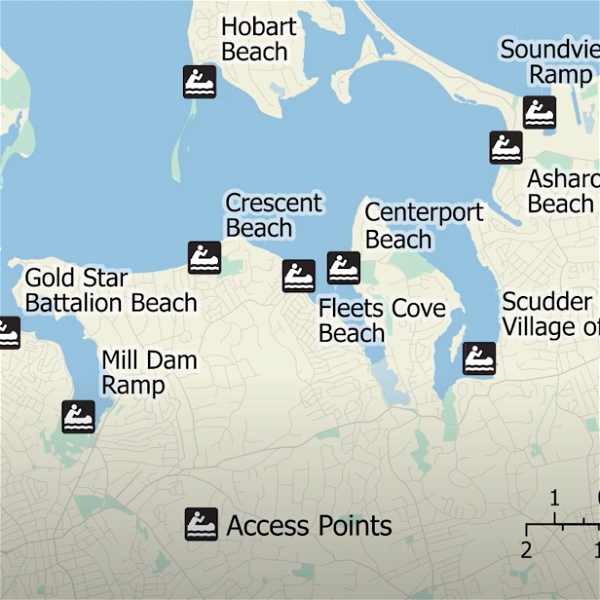 Just some of the access points on the Huntington Blueway. A draft plan was presented to the public last week and includes 12 family-friendly trails for paddlers and small non-motorized boats.