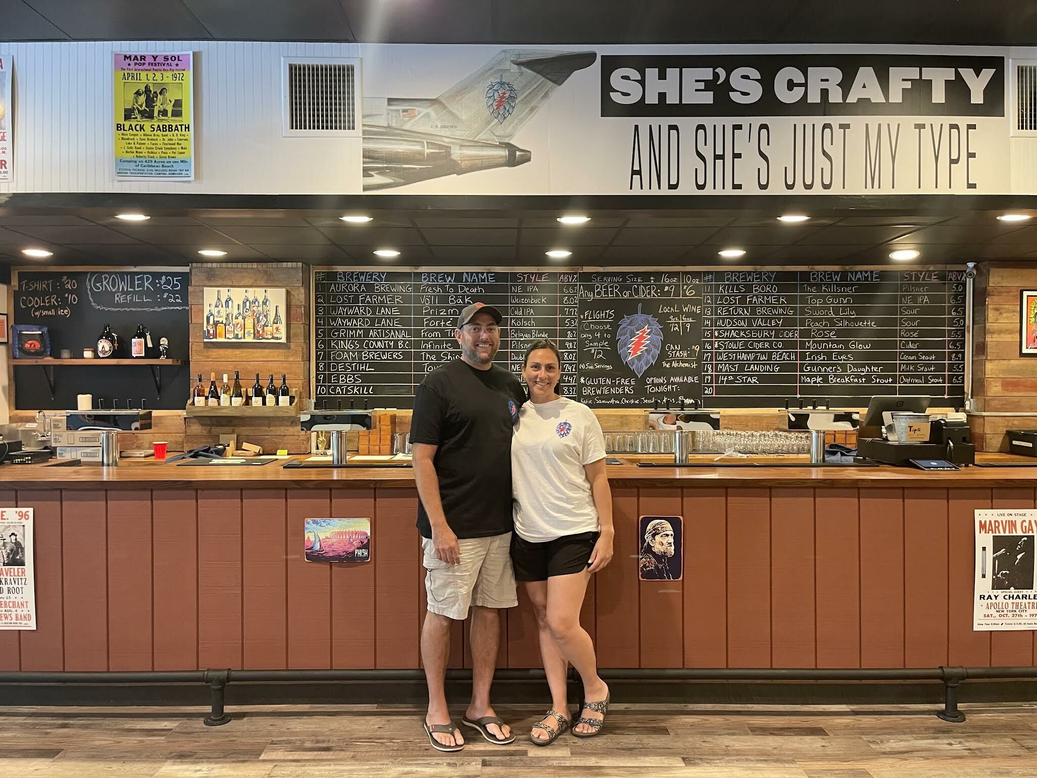 Brian and Jessika Mcgunnigle of East Northport celebrated the opening of their craft beer bar and tasting room, U.S. Brews in Centerport, this week.