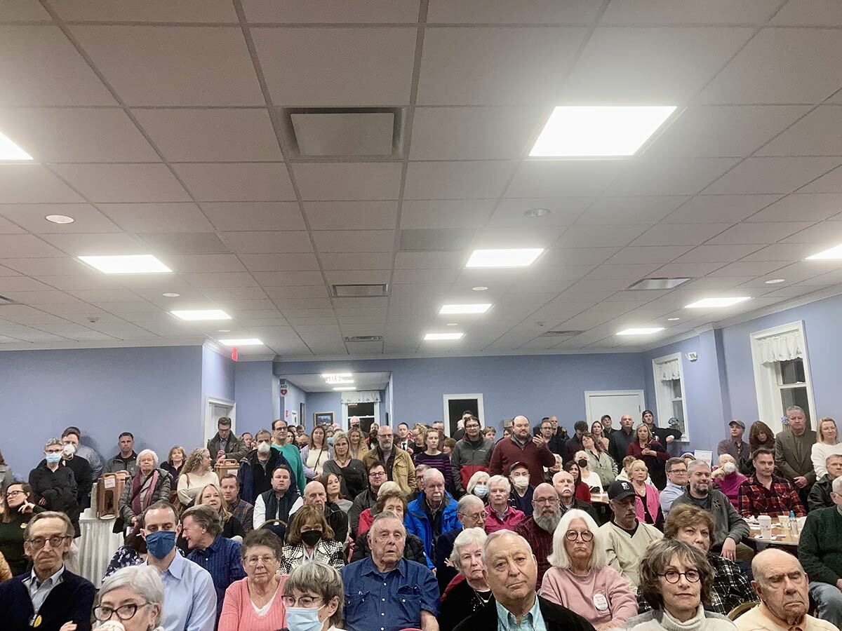 The standing room only crowd filled the American Legion in Northport Village at Meet the Candidates Night.