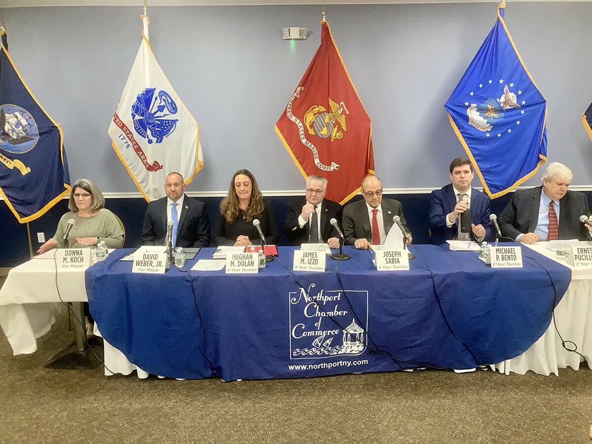 The candidates for Northport Village mayor and trustee participated in a Meet the Candidates event Tuesday, March 8 at the Northport American Legion, where they introduced themselves, and answered questions submitted by audience members over the course of approximately two hours.