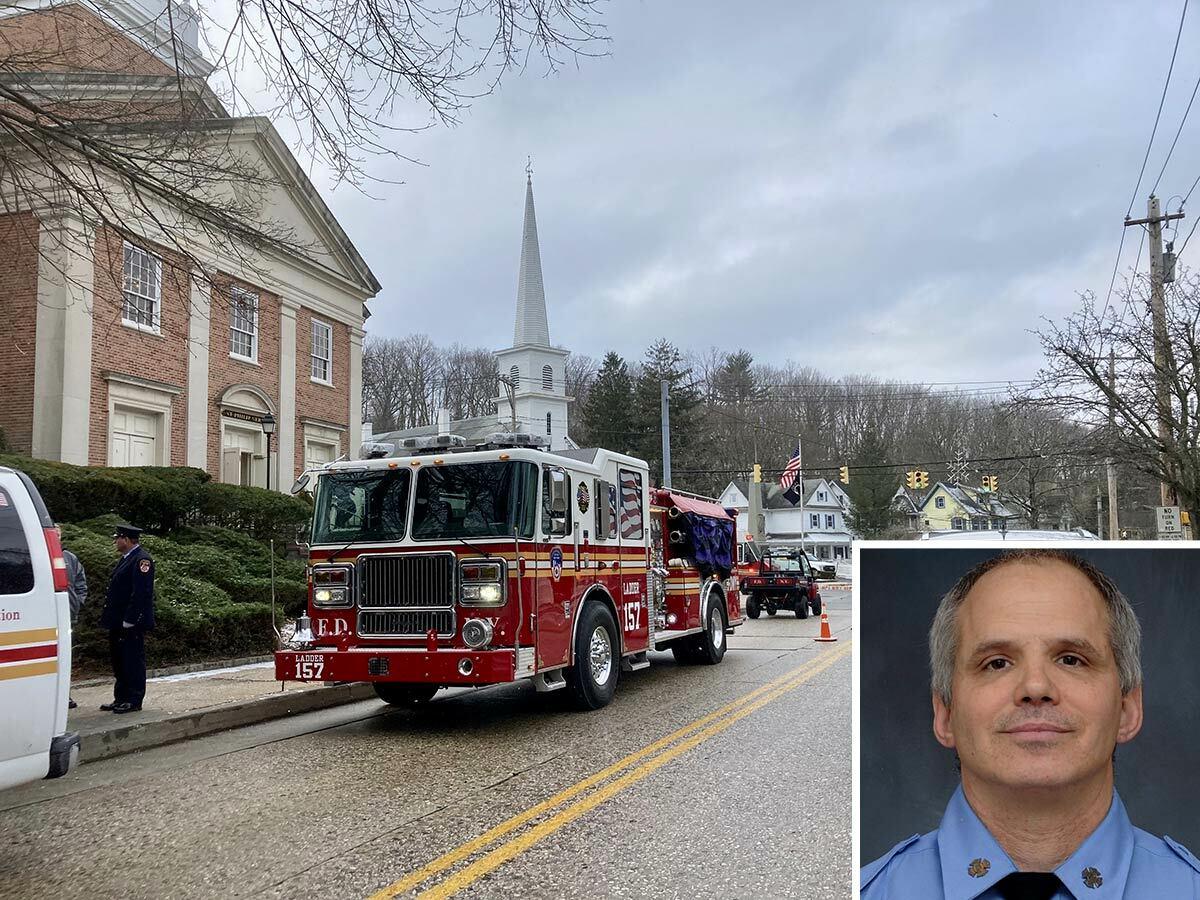 A funeral mass was held at St. Philip Neri Church on Main Street today, January 22, for FDNY firefighter and Northport resident Christopher Viviano. He was 53 years old.