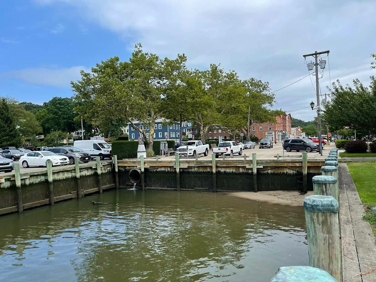 The Suffolk County Water Quality Restoration Act is before the County Legislature for approval before being put on the November 7 ballot for a public vote. Pictured here: Run-off entering Northport Harbor after a morning rainstorm.